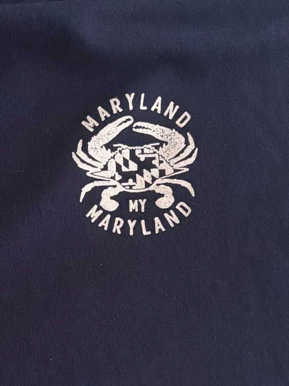 Navy Dog Graphic Tee - Will Beg for Crabs!